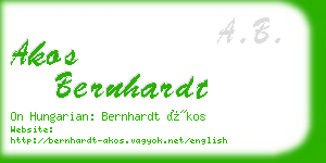 akos bernhardt business card